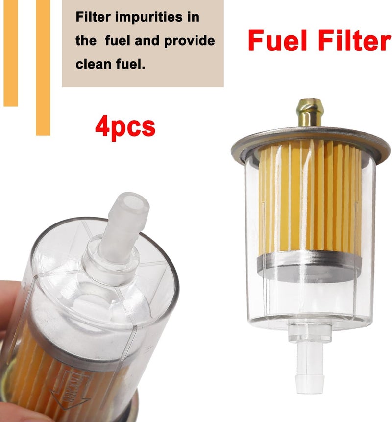 Taiss 4PCS Universal Gas Inline Fuel Filters with Magnet, Fits Fuel Line and Widely Used for Replacing Fuel Filters of Cars, Motorcycles, Trucks And Gasoline Powered Engines - Image 4